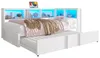Lit banquette métallique 90x200 cm avec lit gigogne, Voir les images du produit 5