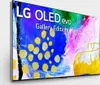 A television screen displaying abstract art and branding. Produktbild-Vorschau