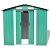 vidaXL Szopa ogrodowa zielona metalowa 204 x 132 x 186 cm Podgląd zdjęcia produktu 3