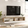 A modern living room with a wall-mounted TV stand and television. Náhled obrázku produktu