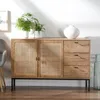 CALICOSY - Buffet 2 portes et 3 tiroirs en rotin L120 cm - Voir les images du produit 2