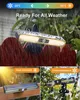 Collage of images showing solar lights in different weather conditions and settings. Produktbild-Vorschau