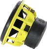 A side view of a yellow and black subwoofer speaker. Voir les images du produit