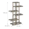 Dřevěný stojan na květiny šedý, RD26329 Náhled obrázku produktu 4