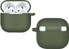 Two views of a green silicone case for Apple AirPods, with one view showing the AirPods inside the open case. Produktbild-Vorschau