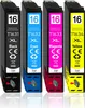 Four printer ink cartridges lined up on a white background. Produktbild-Vorschau