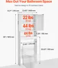 A diagram showing the dimensions and weight capacity of a white bathroom storage unit designed to fit over a toilet. Náhled obrázku produktu
