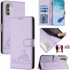Leder Hülle für Motorola Moto G51 5G Süße Katze Flip Case Produktbild-Vorschau 1