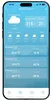 A smartphone screen displaying a weather forecast application. Náhled obrázku produktu