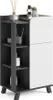 A bathroom cabinet with shelves and a door, displaying various toiletries and decorative items. Náhled obrázku produktu
