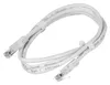 A white network cable with RJ45 connectors on a white background. Podgląd zdjęcia produktu