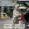 Déambulateur pliable et léger ELONEO en carbone avec siège, Voir les images du produit 3