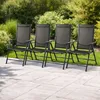 4 Stk. Garten Klappstuhl Aluminium - Textilen Anthrazit / Anthrazit Produktbild-Vorschau