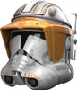 A close-up, front-facing view of a Star Wars Clone Commander Cody helmet. Produktbild-Vorschau