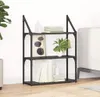 vidaXL Wandregal Wandhalterung Schwarz Eichen-Optik 60 x 21 Produktbild-Vorschau 2