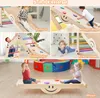 A collage of images showing a wooden indoor climbing set for children, with different components and children interacting with them. Podgląd zdjęcia produktu