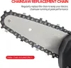 Close-up of a chainsaw chain and guide bar, with marketing text overlay. Náhled obrázku produktu