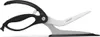 A pair of kitchen shears with black handles and silver blades, shown against a white background. Anteprima dell’immagine prodotto