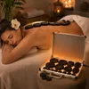 Set di 16 pietre per massaggio SPA basalto nere in custodia Anteprima dell’immagine prodotto 9