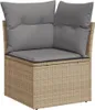 vidaXL 10-tlg. Garten-Sofagarnitur mit Kissen Beige Poly Produktbild-Vorschau 3