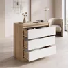 Moderne Kommode  mit 3 Schubladen | Weißer Beistellschrank Produktbild-Vorschau 5