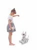 A young girl is playing with a robotic cat toy. Anteprima dell’immagine prodotto