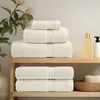 vidaXL Premium-Duschtücher SOLUND 10 Stk. Cremeweiß 70x140 Produktbild-Vorschau 2