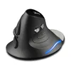 A black ergonomic vertical mouse with a blue LED light strip on its base, shown on a white background. Produktbild-Vorschau