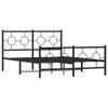 A black metal bed frame shown from a side-angle against a white background. Podgląd zdjęcia produktu