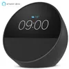 A black Amazon Echo Spot smart speaker with a screen displaying the time and weather. Produktbild-Vorschau