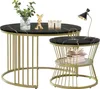 Set aus 2 runden Couchtischen, modern, mit glänzender Produktbild-Vorschau 5