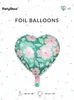 Folienballon Herz mit Blumen 35cm grün rosa Produktbild-Vorschau 5