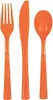 Plastik Besteck orange 18 tlg. Löffel Messer Gabeln Produktbild-Vorschau 2