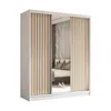 AX LIVING Miroir armoire chambre coulissante Cabinio blanc Voir les images du produit 1