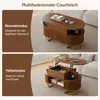 Merax höhenverstellbare Couchtisch mit Schiebetüren, oval Produktbild-Vorschau 12