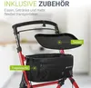 Juskys Rollator Bordeaux Rot, faltbar, höhenverstellbar, Produktbild-Vorschau 5