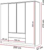 Kleiderschrank AURORA 4D2SZ KASCHMIR mit Schubladen mit Produktbild-Vorschau 6