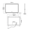 SONNI 100 x 70 x 3,5 cm blanc miroir de dressing carré avec Voir les images du produit 9