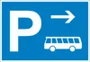 Bus Reisebus Parkplatz Schild mit Richtungspfeil rechts Produktbild-Vorschau 1