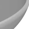 vidaXL Lavabo de luxe Rond Mat Gris clair 32,5x14 cm Voir les images du produit 5