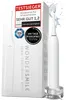 A white sonic toothbrush and its packaging are displayed against a white background. The packaging features promotional text and certifications. Náhled obrázku produktu
