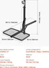 A product image showing a black hitch-mounted cargo carrier with dimensions and specifications labeled. Voir les images du produit