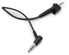 A close-up shot of a black audio cable with two 3.5mm jack connectors, one angled and one straight. Produktbild-Vorschau
