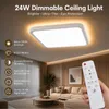 24W LED Deckenleuchte Ultra Dünn Quadrat Deckenlampe Produktbild-Vorschau 3
