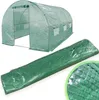 A greenhouse and its rolled-up cover are displayed against a white background. Produktbild-Vorschau