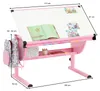Kinderschreibtisch SARI höhenverstellbar in weiß/rosa, Produktbild-Vorschau 2