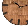 Horloge murale de salon ronde vintage silencieuse en bois Voir les images du produit 2