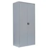 A tall, gray metal cabinet with two doors and a black handle. Produktbild-Vorschau