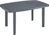 A dark gray rectangular plastic garden table with four legs, shown against a white background. Produktbild-Vorschau