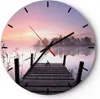 Wanduhr - Rund - Glasuhr - Morgen Sonnenaufgang Nebel See - Produktbild-Vorschau 1